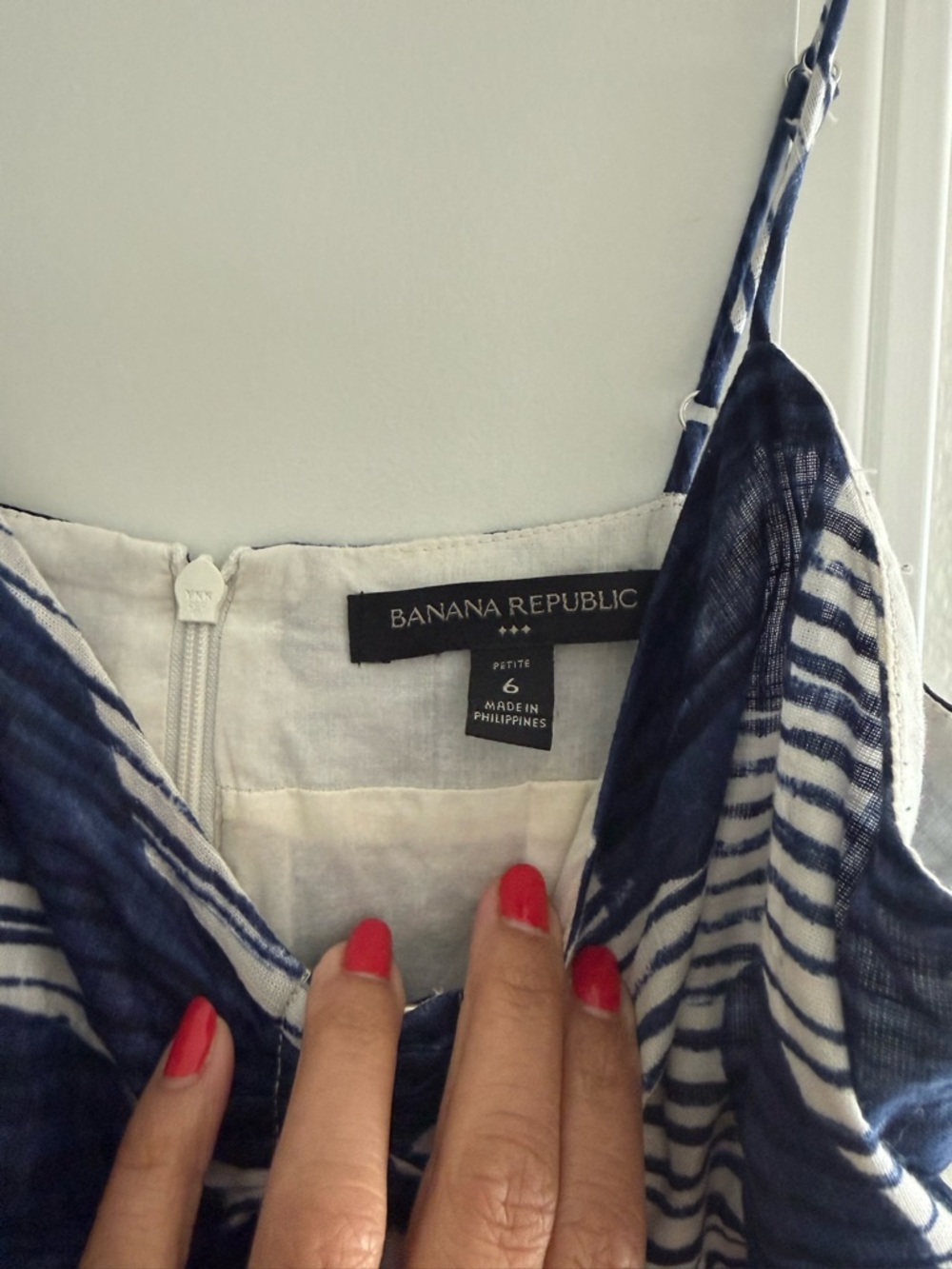 Banana Republic Navy and White Spaghetti-Strap Sundress - Picture 4 of 4